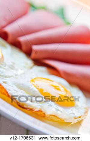Breakfast plate with Mortadella, eggs View Large Photo Image Stock Image - Breakfast plate with Mortadella, eggs. Fotosearch