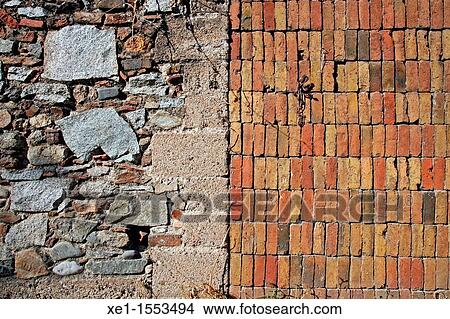 brick and stone wall. View Large Photo Image Picture - brick and stone wall.. Fotosearch