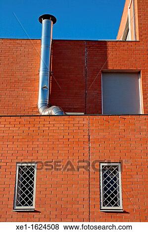 Stock Photo - brick building, fireplace, El Prat de Llobregat, Catalonia, Spain. Fotosearch