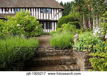 Brick steps leading to the traditional Kentish house, Bexon Manor Kent England. View Large Photo Image Stock Photo - Brick steps leading to the traditional Kentish house, Bexon Manor Kent England.. Fotosearch