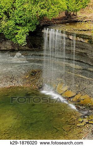 Stock Image - Bridal Veil Falls, Manitoulin Island- Kagawong, Ontario, Canada. Fotosearch