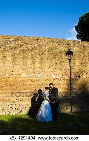 Bride and groom Giardino degli Aranci in Rome, Italy View Large Photo Image Picture - Bride and groom Giardino degli Aranci in Rome, Italy. Fotosearch