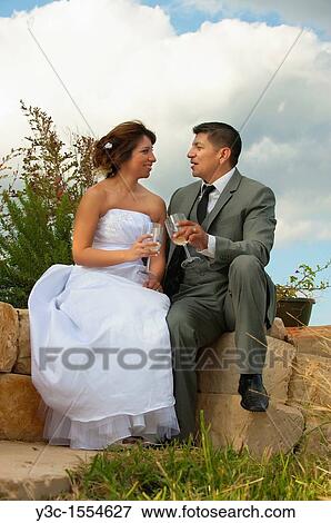 Stock Photo - Bride and Groom Newlyweds. Fotosearch