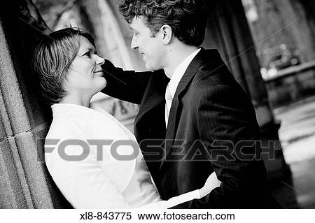 bride and groom portrait outside, just married View Large Photo Image Stock Photography - bride and groom portrait outside, just married. Fotosearch