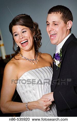 Stock Image - Bride and groom portrait. Fotosearch