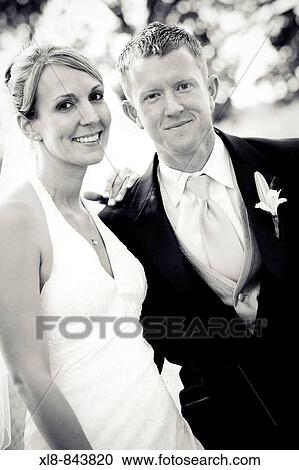 Stock Image - bride and groom portrait. Fotosearch