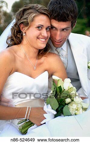 Stock Photo - Bride and groom together. Fotosearch
