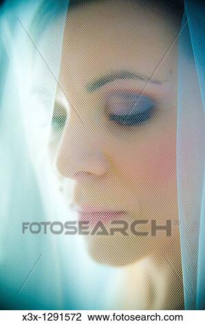 Bride in wedding veil View Large Photo Image Stock Image - Bride in wedding veil. Fotosearch