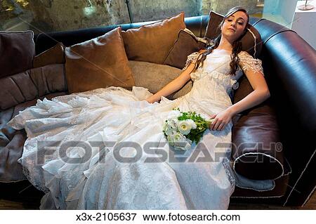 Bride portrait on couch. View Large Photo Image Stock Photo - Bride portrait on couch.. Fotosearch