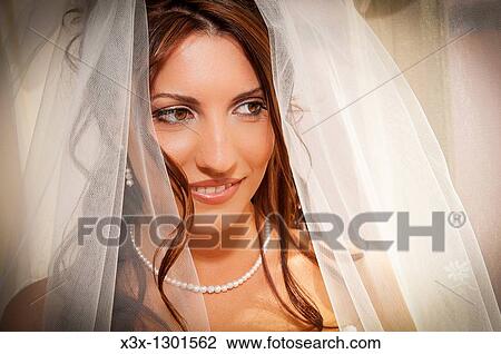 Bride with veil View Large Photo Image Stock Image - Bride with veil. Fotosearch