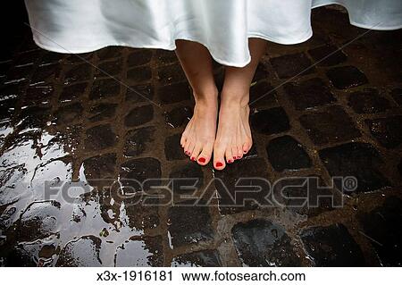 Bride's bare feet on wet san pietrini stones in Rome Italy View Large Photo Image Stock Image - Bride's bare feet on wet san pietrini stones in Rome Italy. Fotosearch