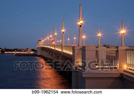 BRIDGE OF LIONS INTERCOASTAL WATERWAY SAINT AUGUSTINE FLORIDA. View Large Photo Image Picture - BRIDGE OF LIONS INTERCOASTAL WATERWAY SAINT AUGUSTINE FLORIDA.. Fotosearch