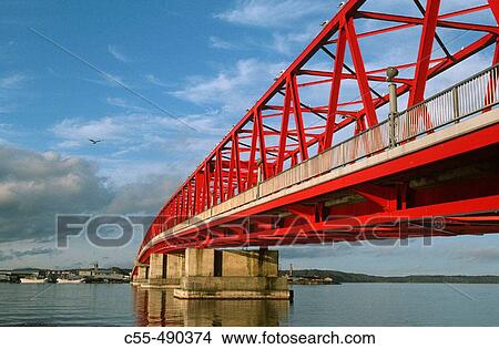 Picture - Bridge over bay, Akkeshi. Hokkaido, Japan. Fotosearch