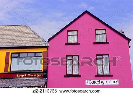 Brightly coloured house, County Kerry, Republic of Ireland View Large Photo Image Stock Photography - Brightly coloured house, County Kerry, Republic of Ireland. Fotosearch