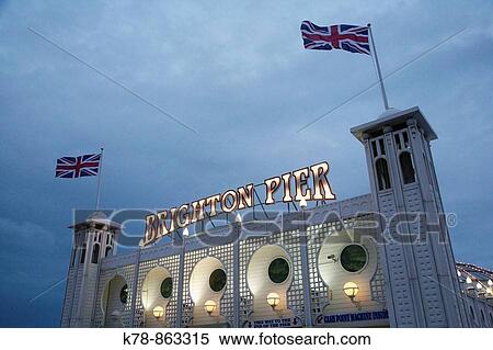 Brighton Pier, Brighton, England, UK View Large Photo Image Stock Photography - Brighton Pier, Brighton, England, UK. Fotosearch