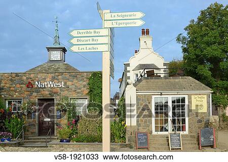 Stock Image - British Crown dependency, Isle of Sark, Big Sark, La Collinette. Fotosearch