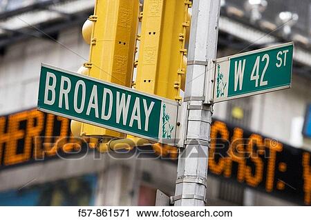 Broadway street sign, New York City, USA View Large Photo Image Stock Image - Broadway street sign, New York City, USA. Fotosearch