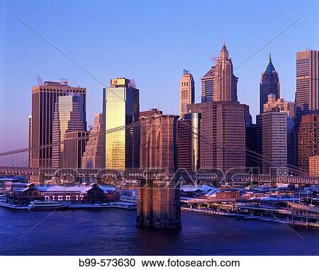 Brooklyn bridge, Downtown skyline, Manhattan, New York, USA View Large Photo Image Stock Image - Brooklyn bridge, Downtown skyline, Manhattan, New York, USA. Fotosearch