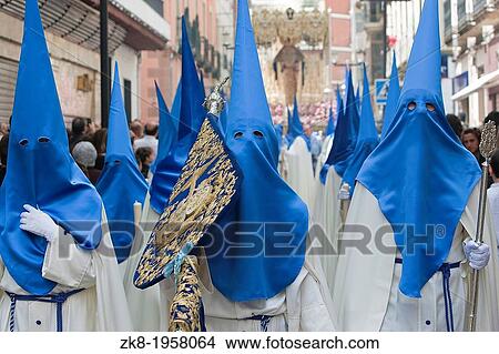 Brotherhood of our father Jesus resurrected during procession of Holy Week on Sunday of resurrection, Linares, JaAn province, Andalusia, Spain. View Large Photo Image Picture - Brotherhood of our father Jesus resurrected during procession of Holy Week on Sunday of resurrection, Linares, JaAn province, Andalusia, Spain.. Fotosearch