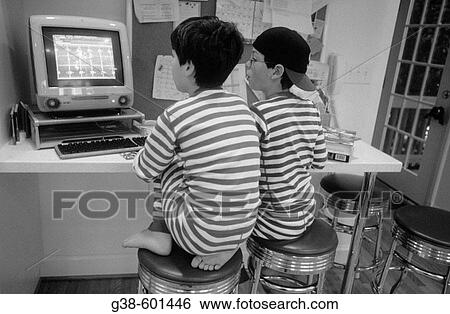 Brothers using home computer View Large Photo Image Stock Photograph - Brothers using home computer. Fotosearch