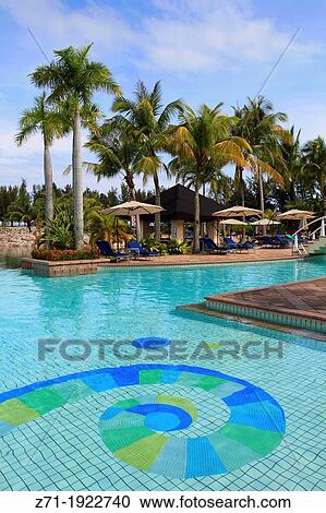 Stock Image - Brunei, Bandar Seri Begawan, Empire Hotel & Country Club, pool,. Fotosearch