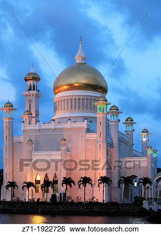 Brunei, Bandar Seri Begawan, Omar Ali Saifuddien, Mosque, View Large Photo Image Stock Photograph - Brunei, Bandar Seri Begawan, Omar Ali Saifuddien, Mosque,. Fotosearch