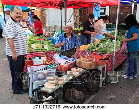 Stock Photograph - Brunei, Bandar Seri Begawan, Tamu Kianggeh, market,. Fotosearch