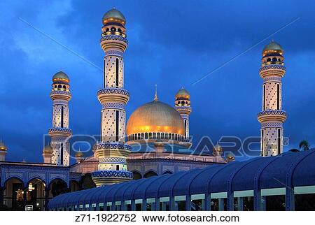Stock Image - Brunei, Gadong, Jame? Asr Hassanil Bolkiah, Mosque,. Fotosearch