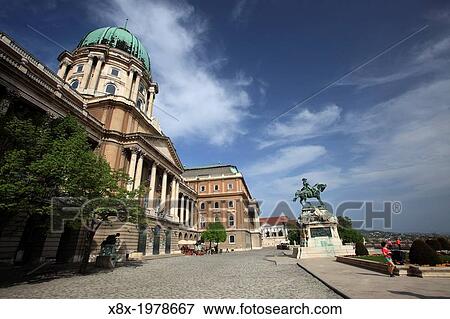 Buda Castle and Prince Eugene Statue, Budapest, Hungary. View Large Photo Image Stock Photo - Buda Castle and Prince Eugene Statue, Budapest, Hungary.. Fotosearch