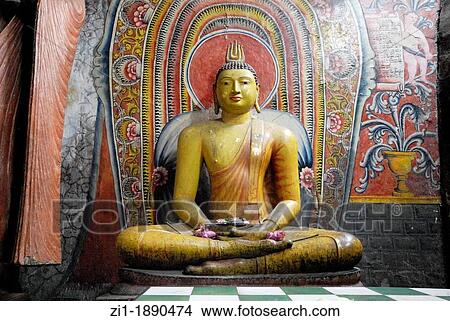 Buddha statue in the famous cave of Dambula, Sri Lanka View Large Photo Image Picture - Buddha statue in the famous cave of Dambula, Sri Lanka. Fotosearch