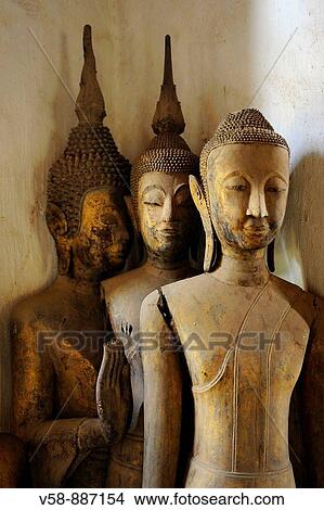 Buddha statues, temple of Vat Visun, Luang Prabang, Laos View Large Photo Image Picture - Buddha statues, temple of Vat Visun, Luang Prabang, Laos. Fotosearch