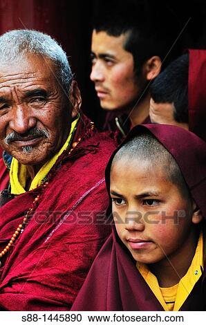 Buddhist monks during Chaam Musk Dancing Festival at Hemis Gompa View Large Photo Image Stock Image - Buddhist monks during Chaam Musk Dancing Festival at Hemis Gompa. Fotosearch