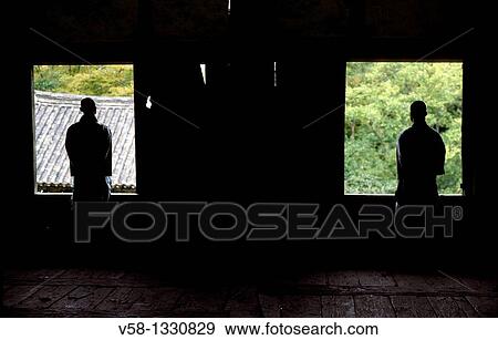 Stock Photo - BUDDHIST MONKS, HUNGGUK SA TEMPLE, KOREA.. Fotosearch