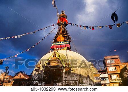 Buddhist stupa Kathmandu Nepal View Large Photo Image Stock Image - Buddhist stupa Kathmandu Nepal. Fotosearch