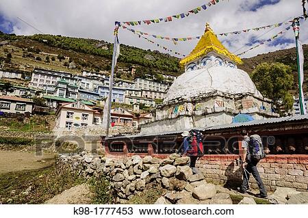 Buddhist Temple, Namche Bazaar, Sagarmatha National Park, Khumbu Himal, Nepal, Asia View Large Photo Image Stock Image - Buddhist Temple, Namche Bazaar, Sagarmatha National Park, Khumbu Himal, Nepal, Asia. Fotosearch