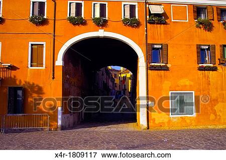 Building and narrow street in Venice, Italy. View Large Photo Image Stock Photo - Building and narrow street in Venice, Italy.. Fotosearch