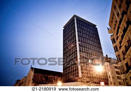 Building at night. Rambla de Catalunya, Catalonia, Spain. View Large Photo Image Stock Photo - Building at night. Rambla de Catalunya, Catalonia, Spain.. Fotosearch