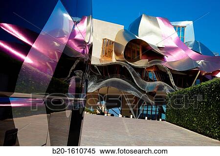 Building by Frank O Gehry, Marques de Riscal winery, Elciego, Rioja Alavesa, Alava, Basque Country, Spain View Large Photo Image Stock Photography - Building by Frank O Gehry, Marques de Riscal winery, Elciego, Rioja Alavesa, Alava, Basque Country, Spain. Fotosearch