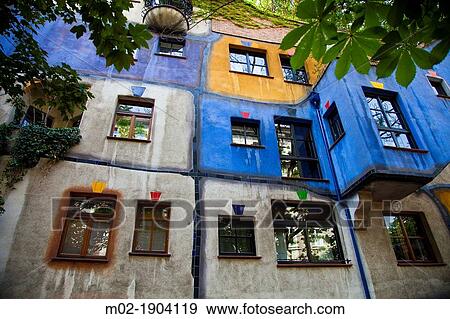 Building designed by Hundertwasser, Hundertwasserhaus, Vienna, Austria, Europe View Large Photo Image Stock Photo - Building designed by Hundertwasser, Hundertwasserhaus, Vienna, Austria, Europe. Fotosearch