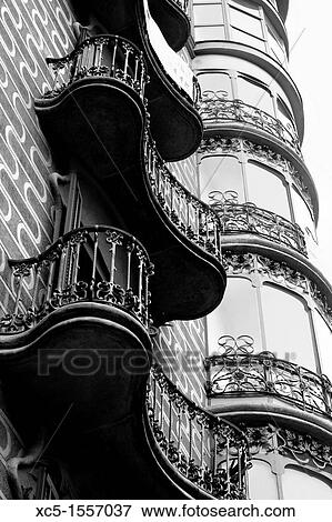 Building detail, Rambla Catalunya, Barcelona, Catalonia, Spain View Large Photo Image Stock Photo - Building detail, Rambla Catalunya, Barcelona, Catalonia, Spain. Fotosearch