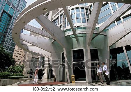 Building in financial district, Pudong, Shanghai, China View Large Photo Image Stock Image - Building in financial district, Pudong, Shanghai, China. Fotosearch