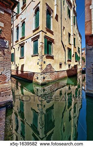 Building reflected on a canal, San Polo, Venice, Italy View Large Photo Image Stock Image - Building reflected on a canal, San Polo, Venice, Italy. Fotosearch