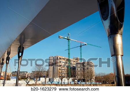 Building under construction, cranes, Donostia, San Sebastian, Gipuzkoa, Basque Country, Spain View Large Photo Image Stock Photo - Building under construction, cranes, Donostia, San Sebastian, Gipuzkoa, Basque Country, Spain. Fotosearch