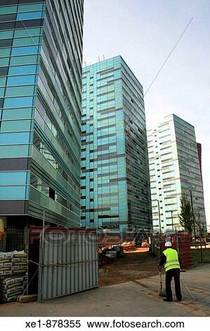 Stock Photography - Building under construction in Pla? a Europa, Hospitalet de Llobregat. Barcelona province, Catalonia, Spain. Fotosearch