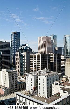 Stock Photo - buildings, downtown, Vancouver, BC, Canada. Fotosearch