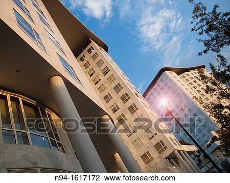 Stock Image - Buildings of adjacent offices to the Palace De Cogresos of the city of Valencia.. Fotosearch