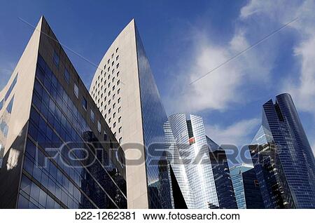 Buildings of the business sector Paris La D? fense, Paris, France. View Large Photo Image Stock Image - Buildings of the business sector Paris La D? fense, Paris, France.. Fotosearch