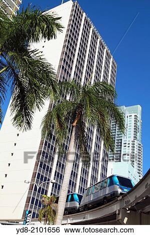 Buildings y Metrorail Downtown Miami, Florida, USA View Large Photo Image Stock Photograph - Buildings y Metrorail Downtown Miami, Florida, USA. Fotosearch