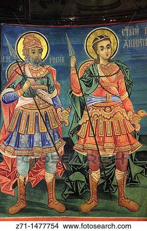 Bulgaria, Veliko Tarnovo, Preobrazhenski Monastery, wall painting, View Large Photo Image Picture - Bulgaria, Veliko Tarnovo, Preobrazhenski Monastery, wall painting,. Fotosearch