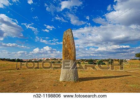 Bulhoa Menhir, Megalithic Site near Monsaraz, Telheiro, Evora district, Alentejo, Portugal, Europe. View Large Photo Image Stock Photograph - Bulhoa Menhir, Megalithic Site near Monsaraz, Telheiro, Evora district, Alentejo, Portugal, Europe.. Fotosearch